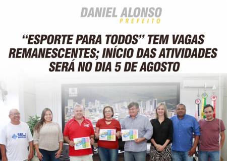 Esporte para Todos tem vagas remanescentes; incio das atividades ser no dia 5 de agosto