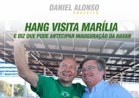 Hang visita Marlia e diz que pode antecipar inaugurao da Havan