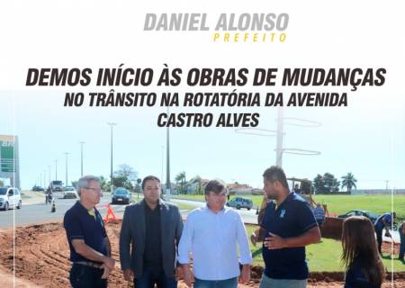 DEMOS INCIO S OBRAS DE MUDANAS NO TRNSITO NA ROTATRIA DA AVENIDA CASTRO ALVES